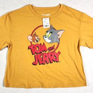 Brand NEW VINTAGE & Official "Tom & Jerry" Crop Top T-Shirt, Size M, 100% Cotton